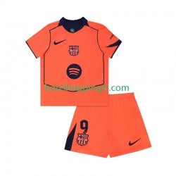 Maillot 3ème FC Barcelone Robert Lewandowski 9 UCL 2025-2026 Manches Courtes Jeune Enfant(+shorts)