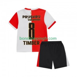 Maillot Domicile Feyenoord Rotterdam Quinten Timber 8 2025-2026 Manches Courtes Jeune Enfant(+shorts)