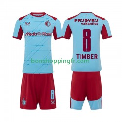 Maillot 3ème Feyenoord Rotterdam Quinten Timber 8 2025-2026 Manches Courtes Jeune Enfant(+shorts)