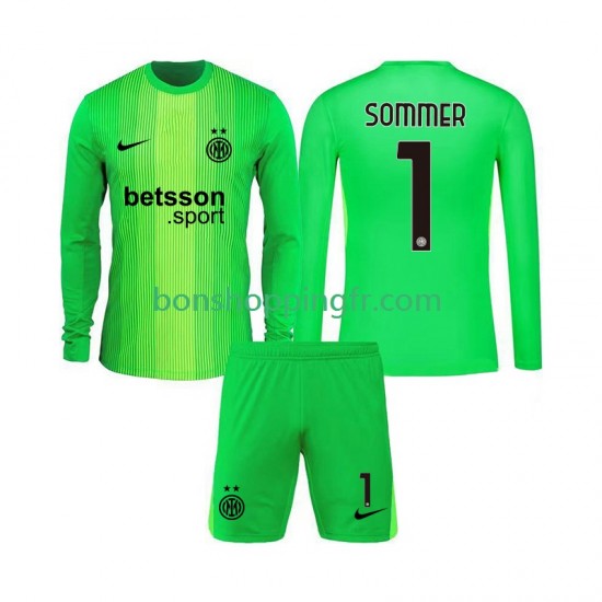 Maillot 3ème Inter Milan Gardien Yann Sommer 1 2025-2026 Manches Longues Jeune Enfant(+shorts)
