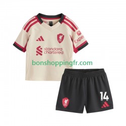 Maillot Extérieur Liverpool Federico Chiesa 14 2025-2026 Manches Courtes Jeune Enfant(+shorts)