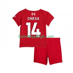 Maillot Domicile Liverpool Federico Chiesa 14 2025-2026 Manches Courtes Jeune Enfant(+shorts)