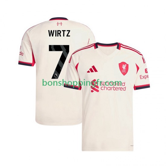 Maillot Extérieur Liverpool Florian Wirtz 7 2025-2026 Manches Courtes Homme