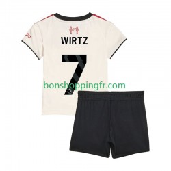 Maillot Extérieur Liverpool Florian Wirtz 7 2025-2026 Manches Courtes Jeune Enfant(+shorts)