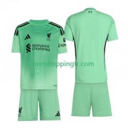 Maillot Extérieur Liverpool Gardien 2025-2026 Manches Courtes Jeune Enfant(+shorts)