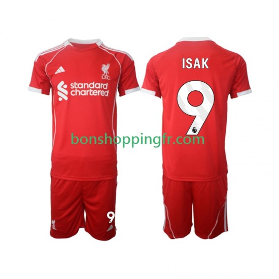 Maillot Domicile Liverpool ISAK 9 2025-2026 Manches Courtes Jeune Enfant(+shorts)