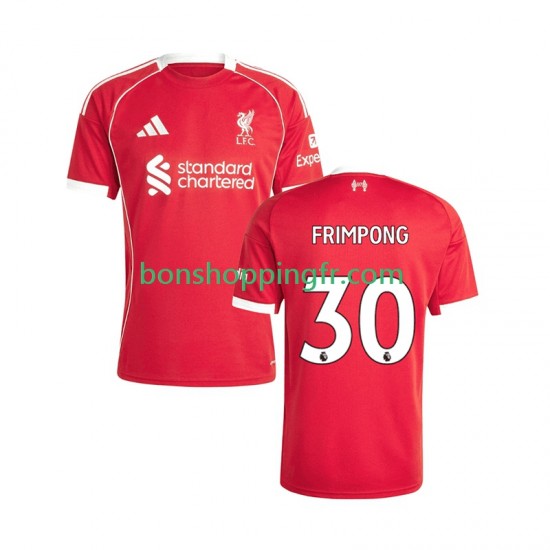 Maillot Domicile Liverpool Jeremie Frimpong 30 2025-2026 Manches Courtes Homme