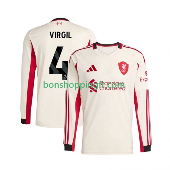 Maillot Extérieur Liverpool Virgil van Dijk 4 2025-2026 Manches Longues Homme Maillot Extérieur Liverpool Virgil van Dijk 4 2025-2026 Manches Longues Homme