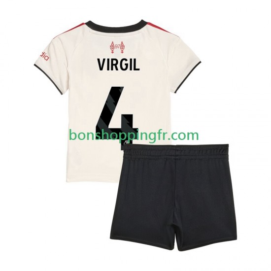 Maillot Extérieur Liverpool Virgil van Dijk 4 2025-2026 Manches Courtes Jeune Enfant(+shorts)
