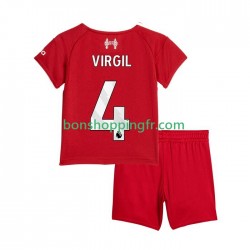 Maillot Domicile Liverpool Virgil van Dijk 4 2025-2026 Manches Courtes Jeune Enfant(+shorts)