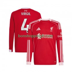 Maillot Domicile Liverpool Virgil van Dijk 4 2025-2026 Manches Longues Homme
