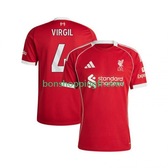 Maillot Domicile Liverpool Virgil van Dijk 4 2025-2026 Manches Courtes Homme