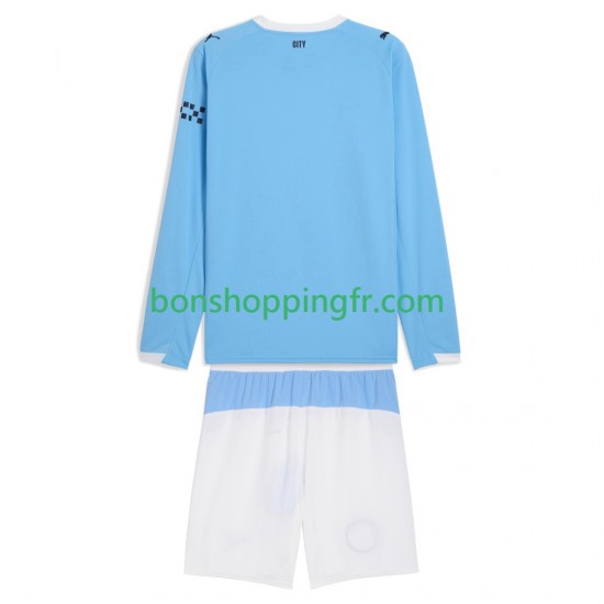 Maillot Domicile Manchester City 2025-2026 Manches Longues Jeune Enfant(+shorts)