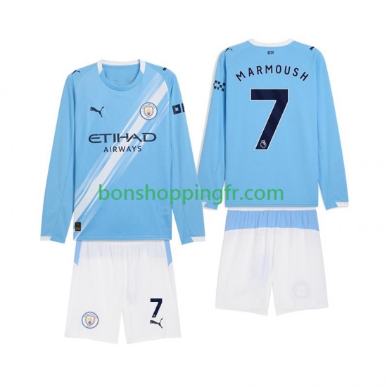 Maillot Domicile Manchester City Omar Marmoush 7 2025-2026 Manches Longues Jeune Enfant(+shorts) Maillot Domicile Manchester City Omar Marmoush 7 2025-2026 Manches Longues Jeune Enfant(+shorts)