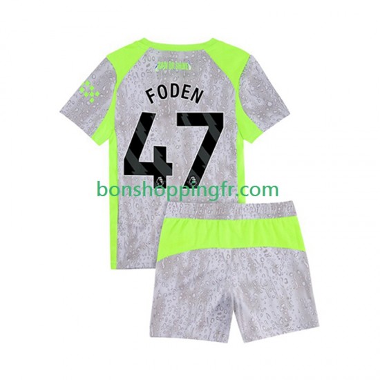 Maillot 3ème Manchester City Phil Foden 47 2025-2026 Manches Courtes Jeune Enfant(+shorts)