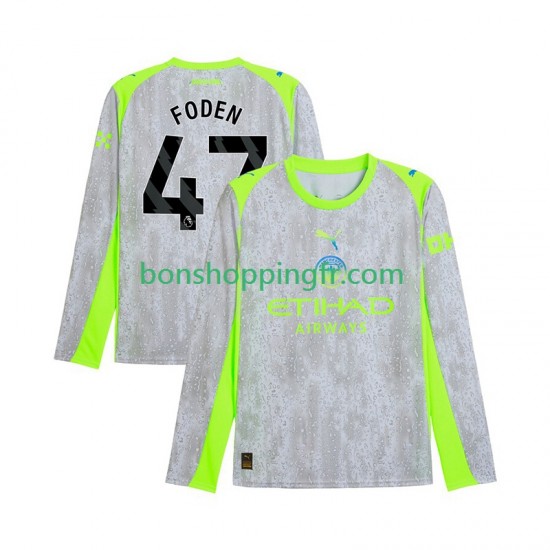 Maillot 3ème Manchester City Phil Foden 47 2025-2026 Manches Longues Homme