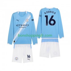 Maillot Domicile Manchester City Rodrigo Hernandez 16 2025-2026 Manches Longues Jeune Enfant(+shorts)