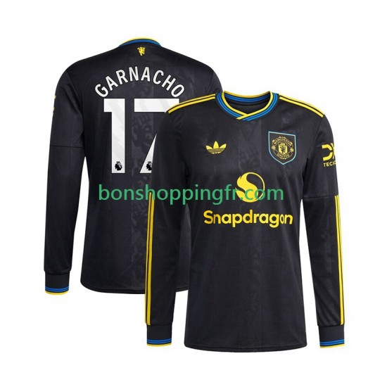 Maillot 3ème Manchester United Alejandro Garnacho 17 2025-2026 Manches Longues Homme