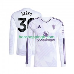 Maillot Extérieur Manchester United Benjamin Sesko 30 2025-2026 Manches Longues Homme