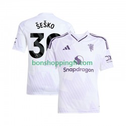 Maillot Extérieur Manchester United Benjamin Sesko 30 2025-2026 Manches Courtes Homme