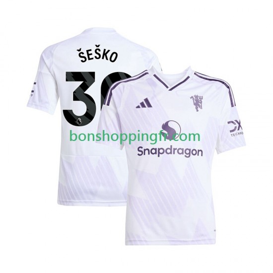 Maillot Extérieur Manchester United Benjamin Sesko 30 2025-2026 Manches Courtes Homme Maillot Extérieur Manchester United Benjamin Sesko 30 2025-2026 Manches Courtes Homme