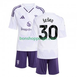 Maillot Extérieur Manchester United Benjamin Sesko 30 2025-2026 Manches Courtes Jeune Enfant(+shorts)