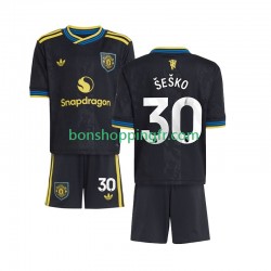 Maillot 3ème Manchester United Benjamin Sesko 30 2025-2026 Manches Courtes Jeune Enfant(+shorts)