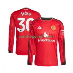 Maillot Domicile Manchester United Benjamin Sesko 30 2025-2026 Manches Longues Homme
