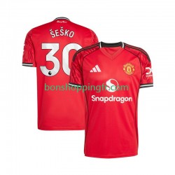 Maillot Domicile Manchester United Benjamin Sesko 30 2025-2026 Manches Courtes Homme