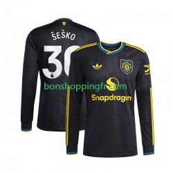 Maillot 3ème Manchester United Benjamin Sesko 30 2025-2026 Manches Longues Homme