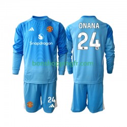 Maillot Domicile Manchester United Gardien Andre Onana 24 2025-2026 Manches Longues Jeune Enfant(+shorts)
