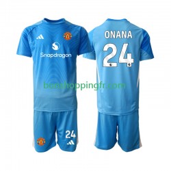 Maillot Domicile Manchester United Gardien Andre Onana 24 2025-2026 Manches Courtes Jeune Enfant(+shorts)