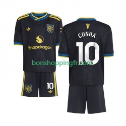 Maillot 3ème Manchester United Matheus Cunha 10 2025-2026 Manches Courtes Jeune Enfant(+shorts)