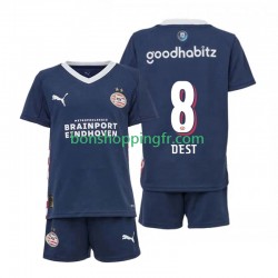 Maillot Extérieur PSV Eindhoven Sergino Dest 8 2025-2026 Manches Courtes Jeune Enfant(+shorts)