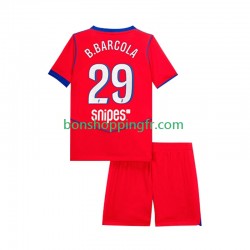 Maillot 3ème Paris Saint-Germain Bradley Barcola 29 2025-2026 Manches Courtes Jeune Enfant(+shorts)