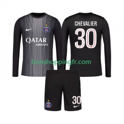 Maillot Domicile Paris Saint-Germain Gardien Lucas Chevalier 30 2025-2026 Manches Longues Jeune Enfant(+shorts)