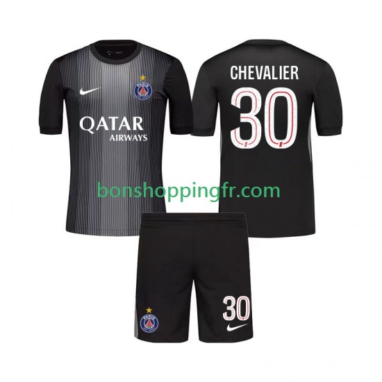 Maillot Domicile Paris Saint-Germain Gardien Lucas Chevalier 30 2025-2026 Manches Courtes Jeune Enfant(+shorts)
