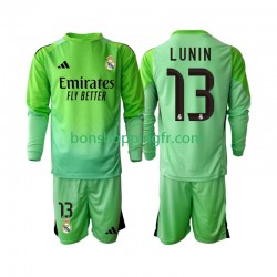 Maillot Extérieur Real Madrid Gardien Andriy Lunin 13 2025-2026 Manches Longues Jeune Enfant(+shorts)