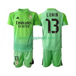 Maillot Extérieur Real Madrid Gardien Andriy Lunin 13 2025-2026 Manches Courtes Jeune Enfant(+shorts)