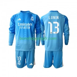 Maillot Domicile Real Madrid Gardien Andriy Lunin 13 2025-2026 Manches Longues Jeune Enfant(+shorts)