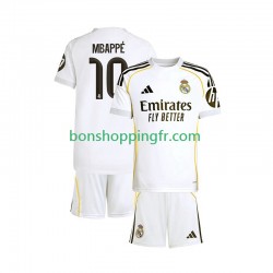 Maillot Domicile Real Madrid Kylian Mbappe 10 2025-2026 Manches Courtes Jeune Enfant(+shorts)