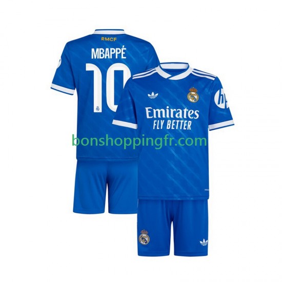 Maillot 3ème Real Madrid Kylian Mbappe 10 2025-2026 Manches Courtes Jeune Enfant(+shorts)