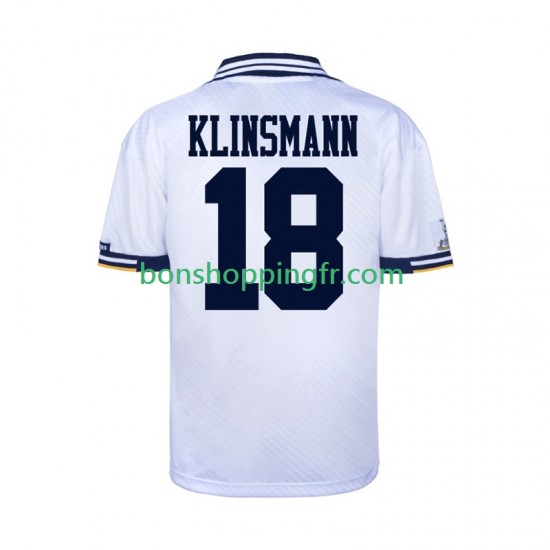 Maillot Rétro Domicile Tottenham Hotspur 1994 Manches Courtes Homme