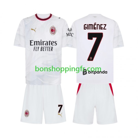 Maillot Extérieur AC Milan Gimenez 7 2026-2027 Manches Courtes Jeune Enfant(+shorts)