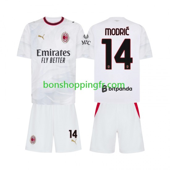 Maillot Extérieur AC Milan Luka Modric 14 2026-2027 Manches Courtes Jeune Enfant(+shorts)