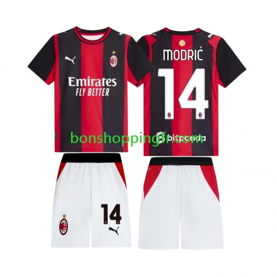 Maillot Domicile AC Milan Luka Modric 14 2026-2027 Manches Courtes Jeune Enfant(+shorts)