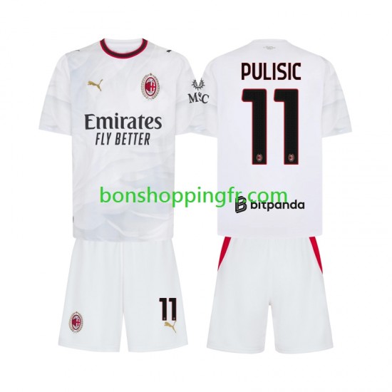 Maillot Extérieur AC Milan Pulisic 11 2026-2027 Manches Courtes Jeune Enfant(+shorts)