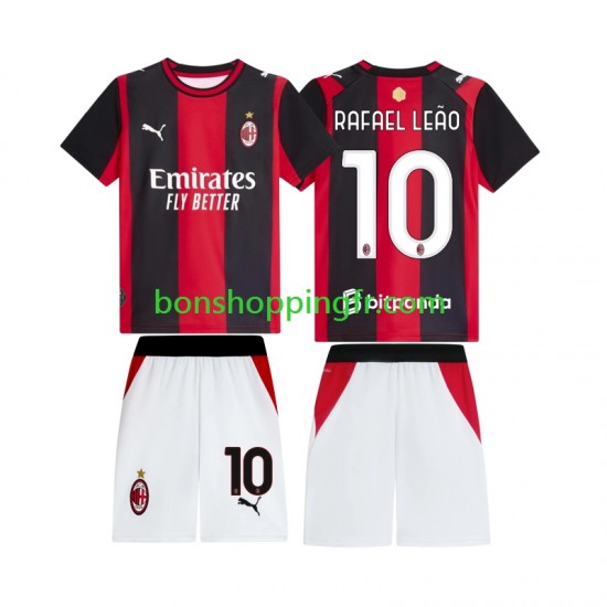 Maillot Domicile AC Milan Rafael Leao 10 2026-2027 Manches Courtes Jeune Enfant(+shorts)