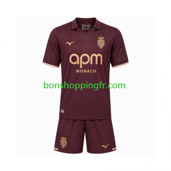 Maillot Extérieur AS Monaco 2026-2027 Manches Courtes Jeune Enfant(+shorts)