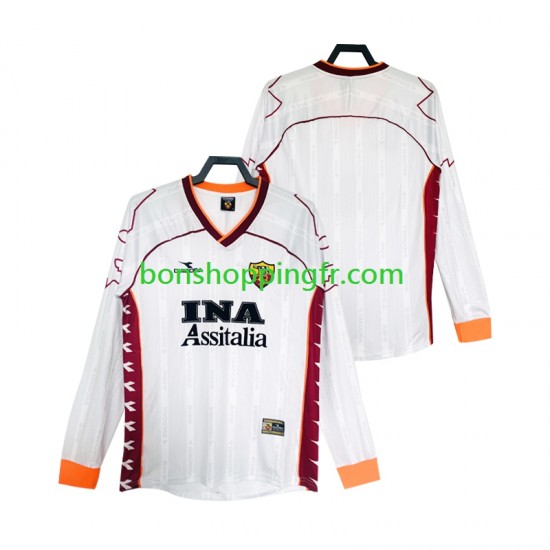 Maillot Rétro Extérieur AS Rome 1999 2000 Manches Longues Homme
